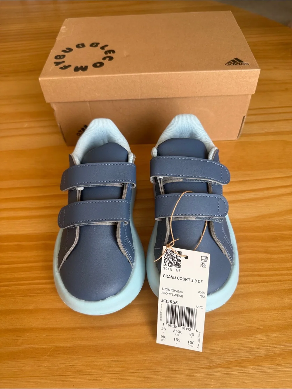 Adidas Grand Court 2.0 Toddler Bubble Comfy Blue Sneakers NEW IN BOX!